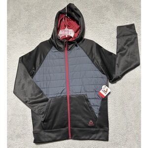 Reebok Mens Jacket Hybrid Puffer Mens‎ Size M Ebony NWT MSRP $32.88